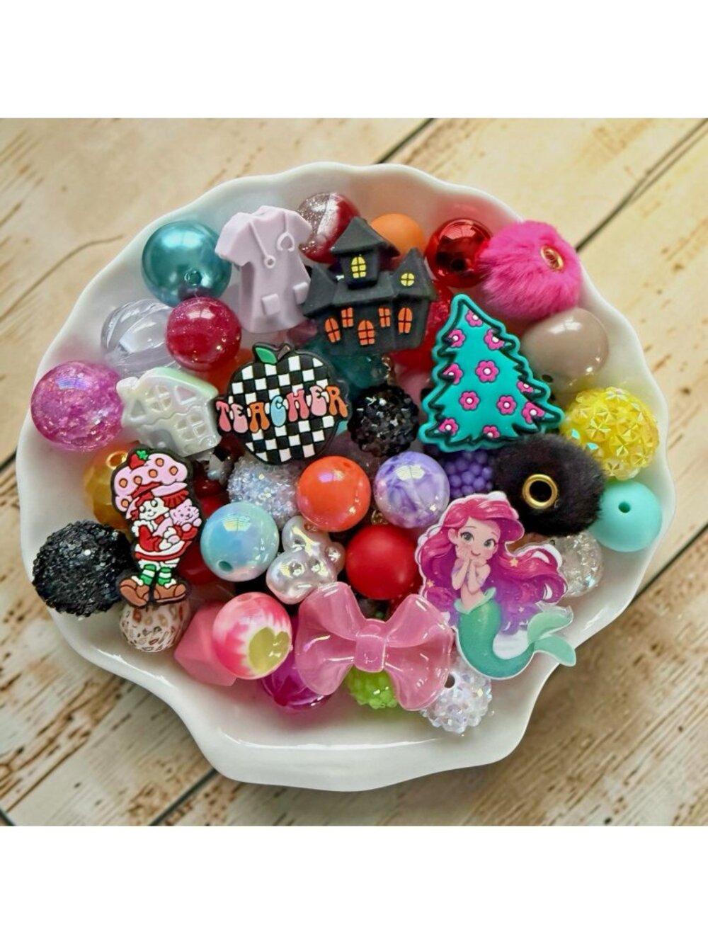 Beads,Focals & Spacers-Mixed Lot-60+ Items-For Beadable Pens, Keychains, Etc.